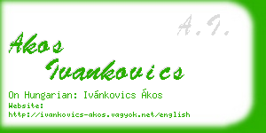 akos ivankovics business card